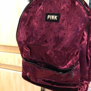 PINK Velour Campus Backpack